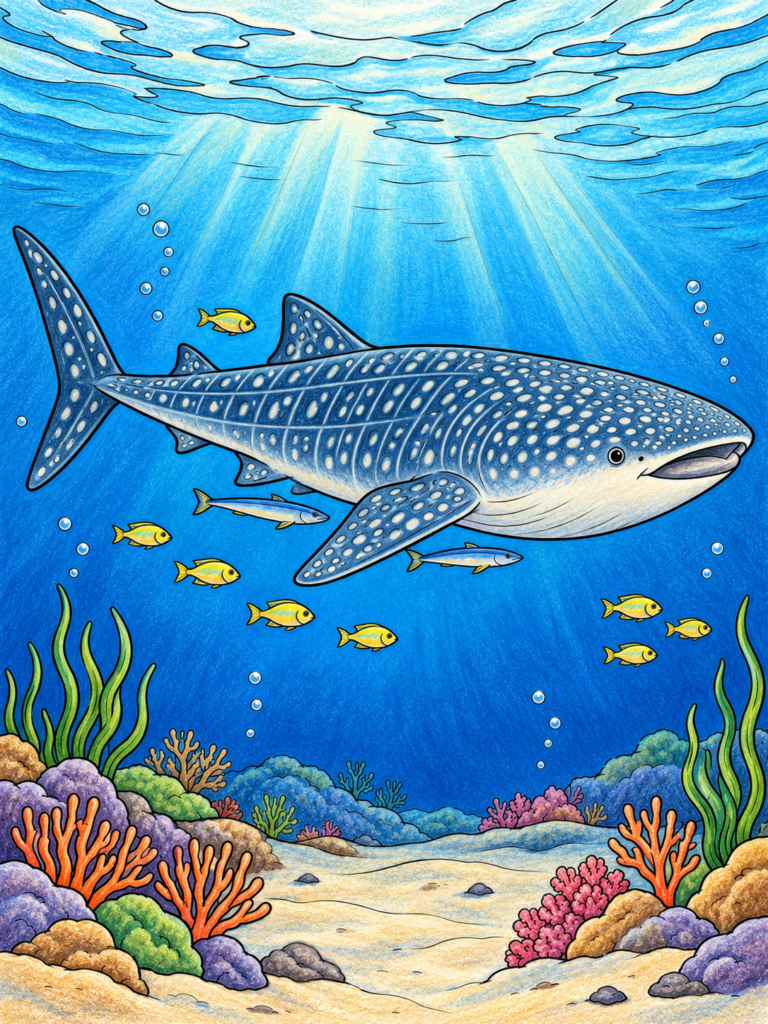 Whale shark coloring pages 03 coloring page