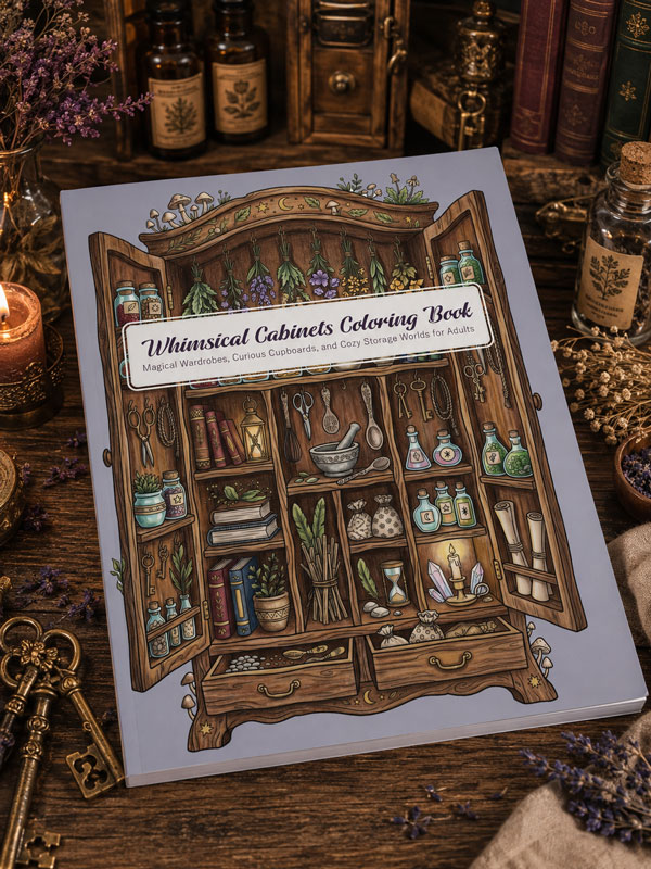 Whimsical Cabinets Coloring Book